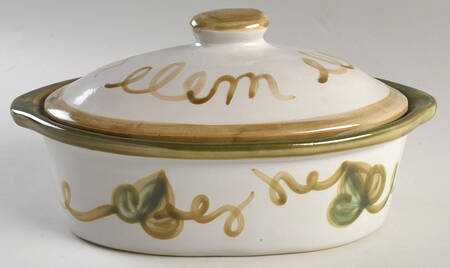 Vintage (Green Band) 2 Quart Oval Covered Casserole