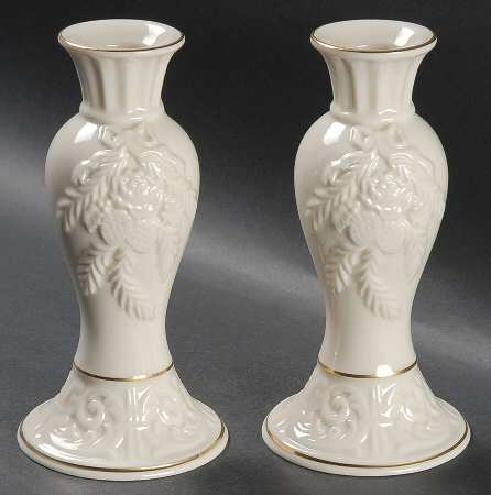 Winter Bouquet 6" Candlestick - Set of 2