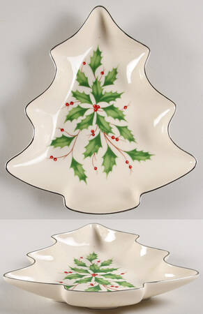 Holiday Platinum 1 Part Medium Tree Shaped Dish by Lenox
