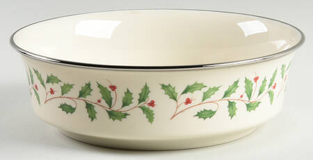 Holiday Platinum 9" Round Vegetable Bowl by Lenox