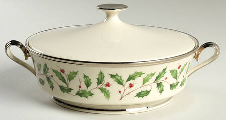 Holiday Platinum Round Covered Vegetable by Lenox