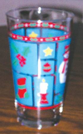 Holiday Stamps Glassware Flat Tumbler