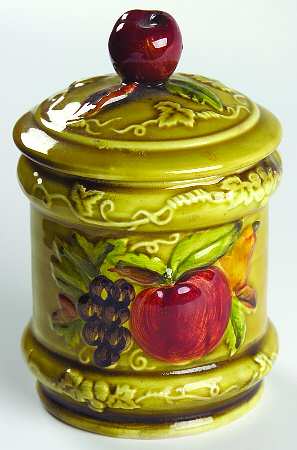 Pear N' Apple Gold Sugar Bowl & Lid