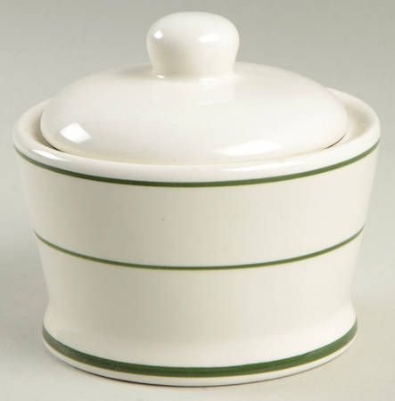 Green Band Sugar Bowl & Lid