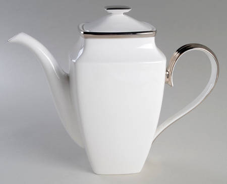 Solitaire White Square Coffee Pot & Lid
