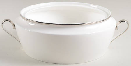 Solitaire White Round Vegetable No Lid