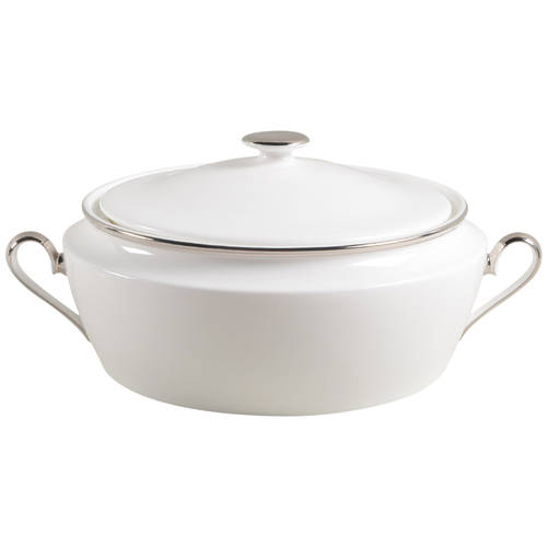 Solitaire White Round Covered Vegetable