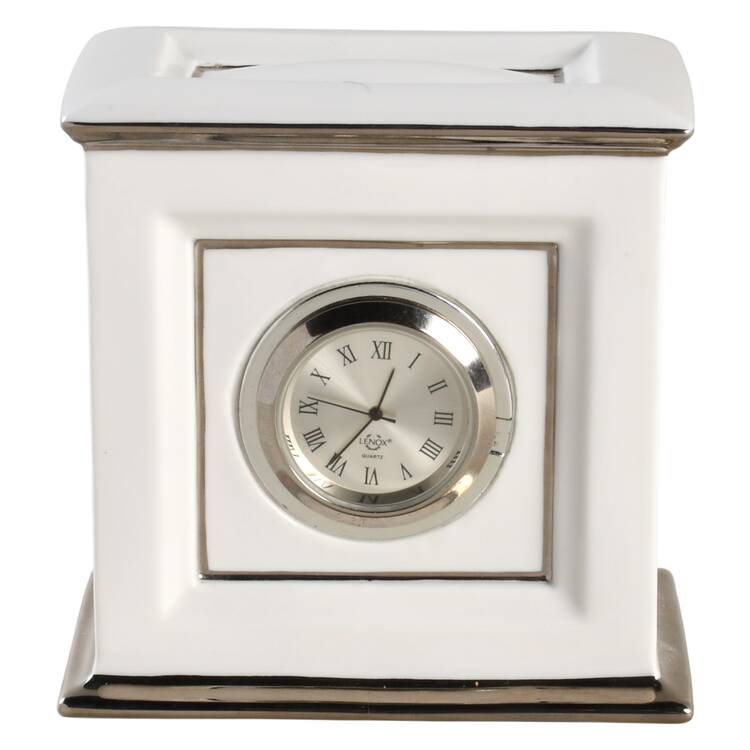 Solitaire White Quartz Clock