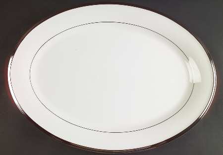 Solitaire White 16" Oval Serving Platter