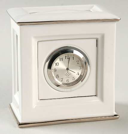Solitaire White Quartz Clock
