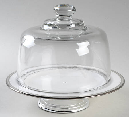 Murray Hill 6 1/2"-7 1/2" Footed Cheese Plate w/ Glass Dome HC