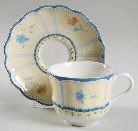 Provencal Blossom Flat Cup & Saucer Set