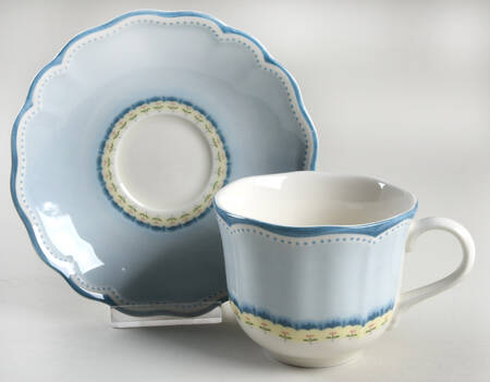 Provencal Sky Flat Cup & Saucer Set