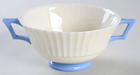 Temple (Blue Center) Footed Cream Soup Bowl