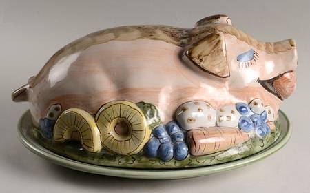 LOU12 15" Oval Platter & Roast Pig Cover