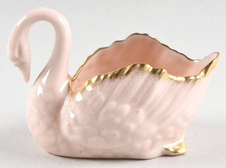Swan Col Pink (Gold Trim, Open Tail, Green Stamp) by Lenox