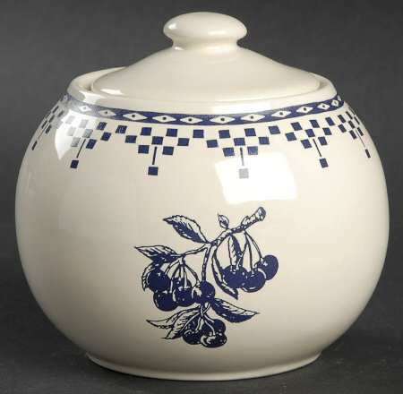 Damier Blue Sugar Bowl & Lid