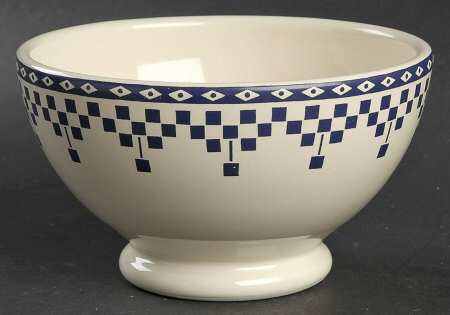 Damier Blue Footed Dessert Bowl