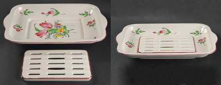Old Strasbourg (Off White Background) 14" Rectangular Platter & Strainer