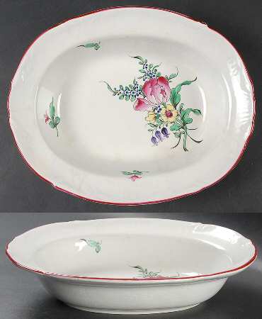 Old Strasbourg (Off White Background) 10" Oval Vegetable Bowl