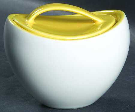 Summer Circle Yellow Sugar Bowl & Lid