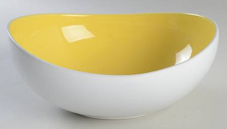 Summer Circle Yellow 9" Oval Bowl