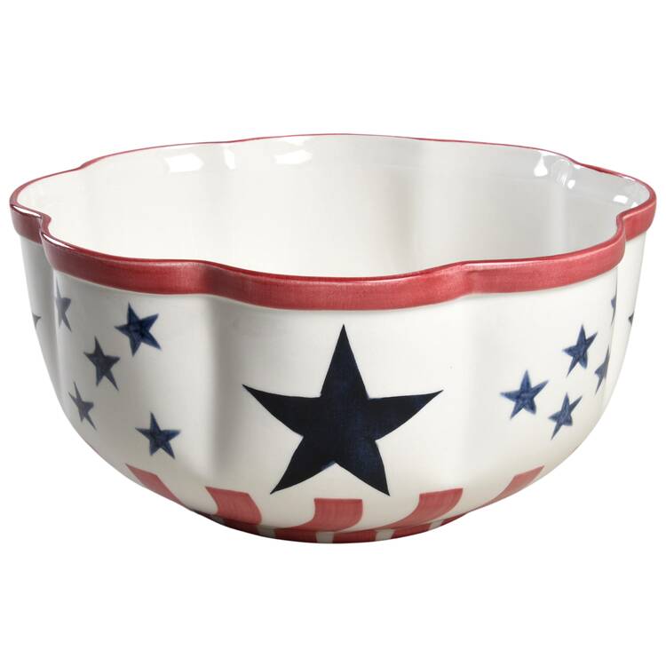 Patriotic 13" Round Serving Bowl