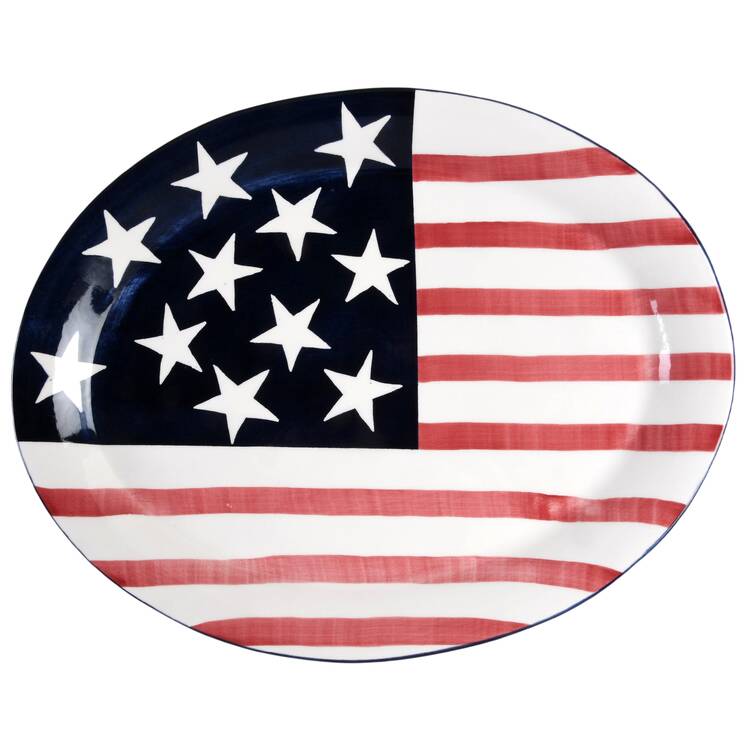 Patriotic 19" Oval Serving Platter