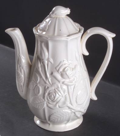 White Rose Coffee Pot & Lid