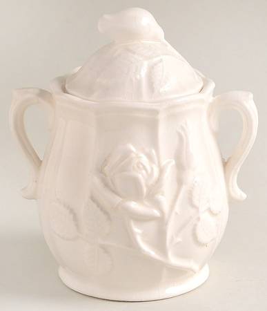 White Rose Sugar Bowl & Lid