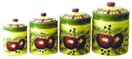 Apple Tartan (4 Piece) Canister Set (Box Set)