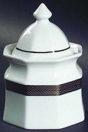Equestrian Braid Platinum Sugar Bowl & Lid