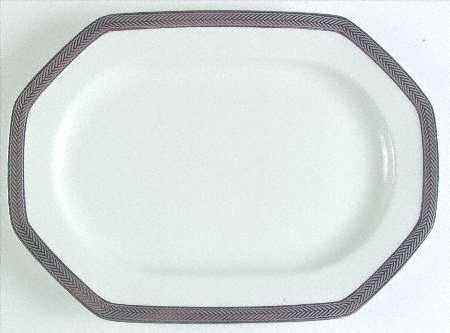 Equestrian Braid Platinum 14" Oval Serving Platter