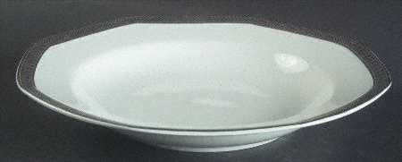 Equestrian Braid Platinum Large Rim Soup Bowl