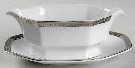 Equestrian Braid Platinum Gravy Boat & Underplate