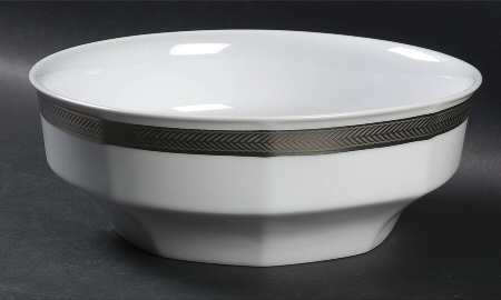 Equestrian Braid Platinum 8" Round Vegetable Bowl