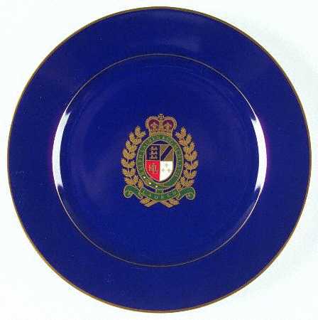 Estate Crest Navy Blue Breakfast Plate