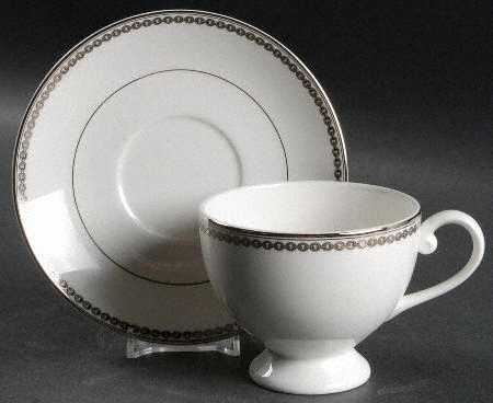 Claridge Platinum Footed Cup & Saucer Set