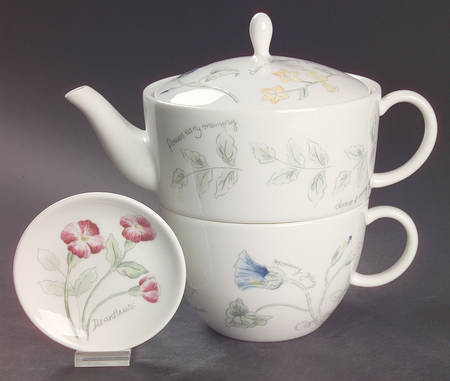 Artist Sketchbook Individual Teapot & Lid w/Cup & Tea Bag Holder
