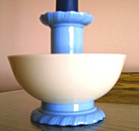 Gadroon Light Blue Single Light Candlestick
