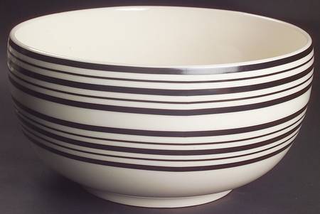 Cafe Stripe Black 11" Large Salad Serving Bowl
