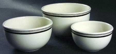 Cafe Stripe Black (3 Piece) Mixing Bowl Set