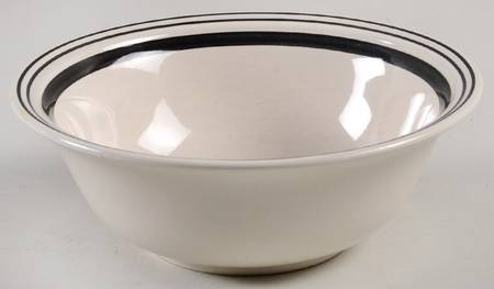 Cafe Stripe Black Coupe Cereal Bowl