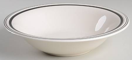 Cafe Stripe Black 9" Round Vegetable Bowl