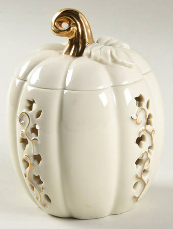 Pumpkin Collection Pierced Candle Votive & Lid