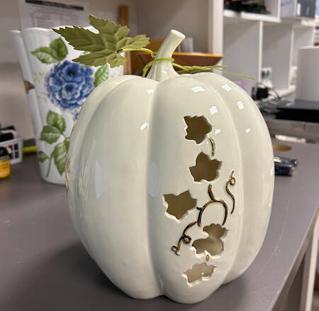 Pumpkin Collection Battery Lighted Pumpkin Figurine