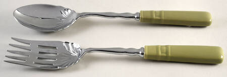 Woven Traditions Sage Pasta Serving Set (Fork and Spoon)