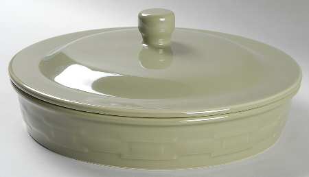 Woven Traditions Sage Round Covered Baker by Longaberger