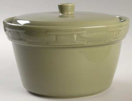 Woven Traditions Sage 2 Qt Round Covered Casserole
