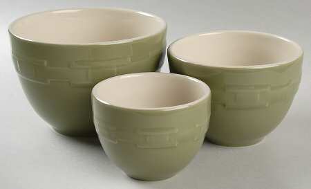 Woven Traditions Sage (3 Piece) Nesting Bowl Set (3", 4", 5")